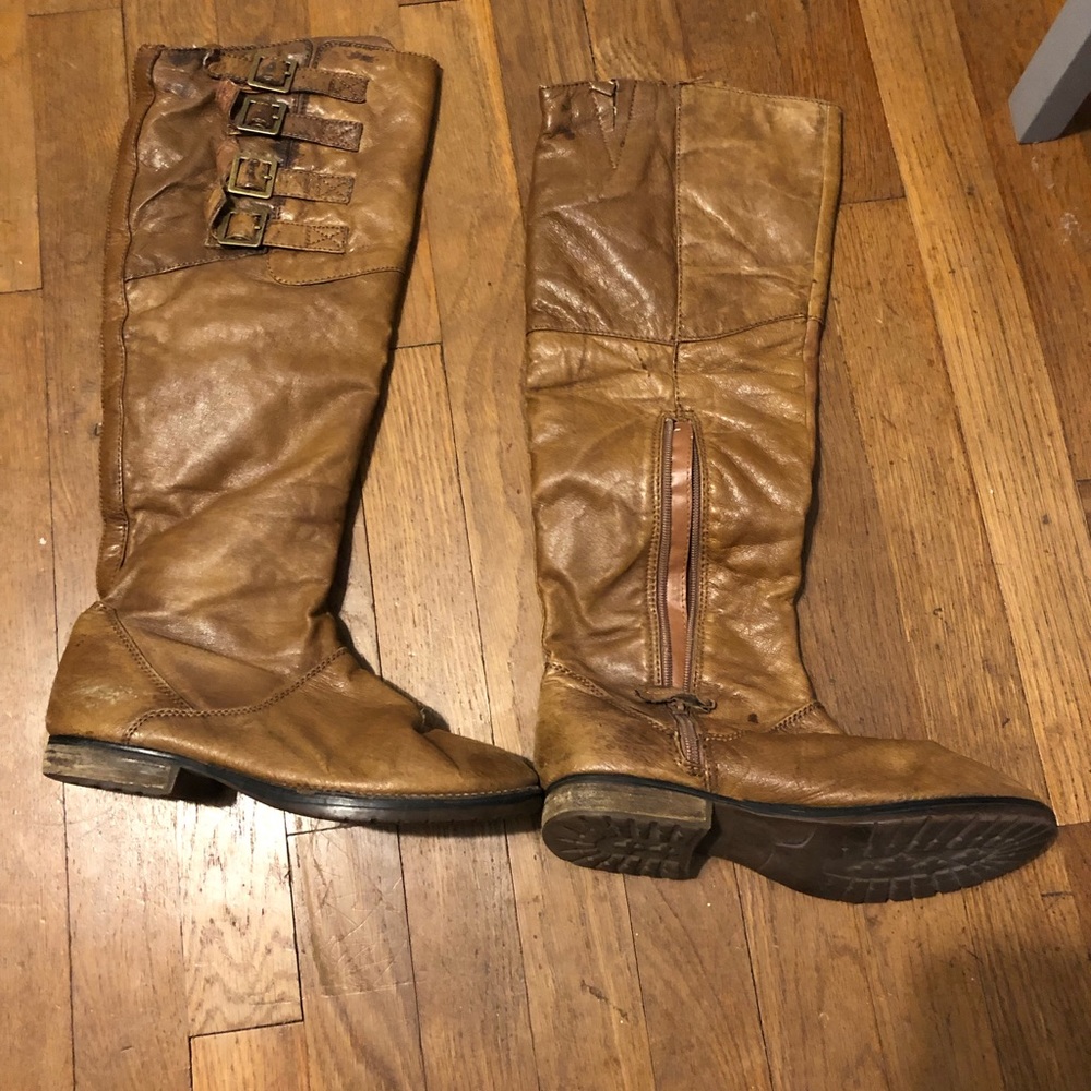 Steve Madden brown leather riding boots